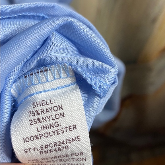 Blu Pepper NWOT Light Blue Puff Sleeve Dress Empire Waist Maxi Cottony Lined - Picture 7 of 7